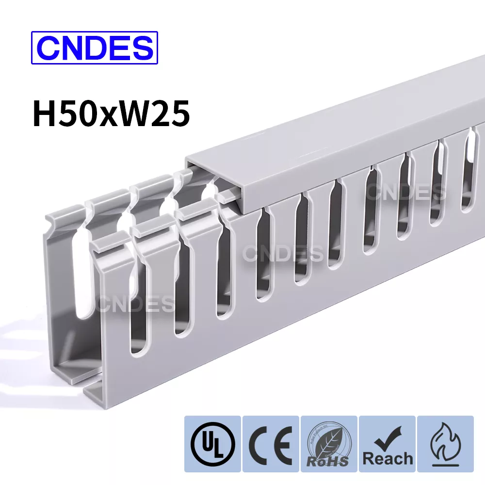 50×25mm スロット付き PVC 電気キャビネット ダクト