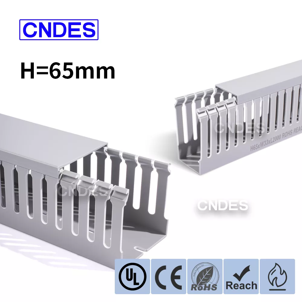 65mm高さのスロット付きPVC産業用配線ダクト